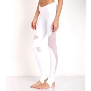 Alo Yoga Coast Leggings White Mesh Stirrup Size Small